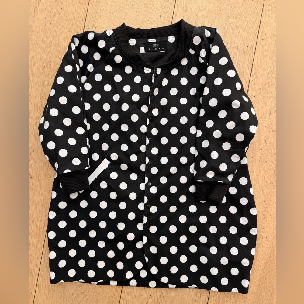 Meme, Black and White Polka Dot Button up jacket